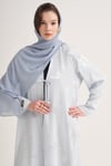 MILA LINEN MIX ABAYA & SCARF-NAVY BLUE