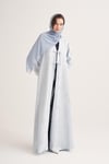 MILA LINEN MIX ABAYA & SCARF-NAVY BLUE