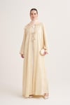 MILA LINEN MIX ABAYA & SCARF-YELLOW