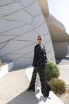 POLKA ABAYA-BLACK