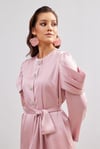 Roma Satin Abaya - POWDER
