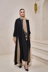 SARA ABAYA SET BLACK- CAMEL