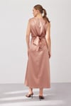 SATIN DRESS-BEIGE