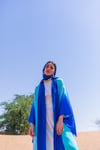 SATIN KAFTAN ABAYA-LACİVERT TURKUAZ