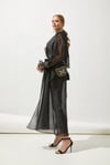 SHINE ORGANZA ABAYA-BLACK
