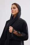 Silk Touch Dantella Abaya - BLACK