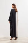 Silk Touch Two Color Kaftan - BLACK-BEIGE