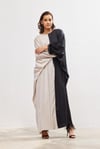 Silk Touch Two Color Kaftan - BLACK-BEIGE