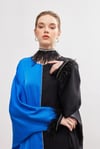Silk Touch Two Color Kaftan - BLACK-BLUE