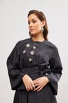 Taffeta Skirt Jacket Set - BLACK