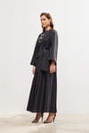 Taffeta Skirt Jacket Set - BLACK