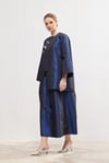 Taffeta Skirt Jacket Set - NAVY BLUE