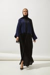 TWO COLOR ABAYA HANDMADE-BLACK NAVY BLUE