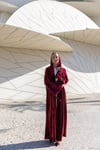 VELVET ROSE ABAYA-BURGUNDY