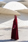 VELVET ROSE ABAYA-BURGUNDY