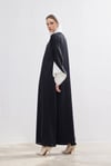 White Details Abaya - BLACK