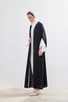 White Details Abaya - BLACK