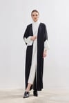 White Details Abaya - BLACK