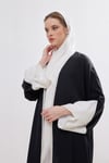 White Details Abaya - BLACK