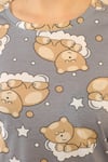 Ayıcık Baskılı Pijama Takımı-GRİ
