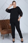 Ayrobin Kumaş Pantolon-SİYAH