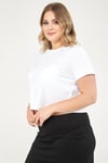 Basic Crop Tshirt-BEYAZ