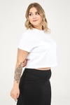 Basic Crop Tshirt-BEYAZ