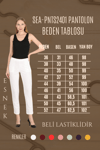 Beli Lastikli Cepli Krep Skuba Havuç Kesim Pantalon-BEYAZ