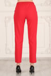 Beli Lastikli Cepli Krep Skuba Havuç Kesim Pantalon-KIRMIZI