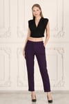 Beli Lastikli Cepli Krep Skuba Havuç Kesim Pantalon-MOR