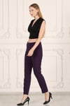 Beli Lastikli Cepli Krep Skuba Havuç Kesim Pantalon-MOR