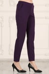 Beli Lastikli Cepli Krep Skuba Havuç Kesim Pantalon-MOR