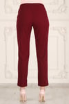 Beli Lastikli Cepli Krep Skuba Havuç Kesim Pantalon-BORDO