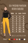 Beli Lastikli Cepli Krep Skuba Havuç Kesim Pantalon-SARI