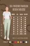 Beli Lastikli Cepli Krep Skuba Havuç Kesim Pantalon-YEŞİL