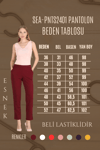Beli Lastikli Cepli Krep Skuba Havuç Kesim Pantalon-BORDO