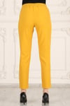Beli Lastikli Cepli Krep Skuba Havuç Kesim Pantalon-SARI
