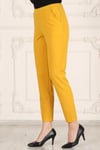 Beli Lastikli Cepli Krep Skuba Havuç Kesim Pantalon-SARI