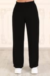 Beli lastikli Dokuma Pantalon-SİYAH