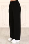 Beli lastikli Dokuma Pantalon-SİYAH