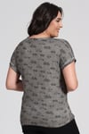 Bisiklet Baskılı Önü Düğümlü Tshirt-Açık Antrasit