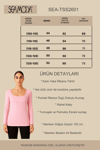 Büyük Beden Kare Yaka Uzun Kol Ribana Bluz-PEMBE