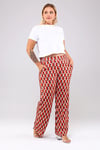 Desenli Örme Pantalon-KİREMİT