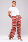 Desenli Örme Pantalon-KİREMİT