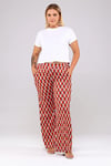 Desenli Örme Pantalon-KİREMİT