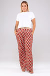 Desenli Örme Pantalon-KİREMİT