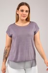 Etek Ucu Nokta Dantelli Tunik-AÇIK MOR