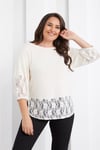 Etek ve kolucu dantel sweat