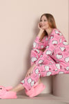 Hello Kitty Desenli Pembe Uzun Kol Pamuklu Pijama