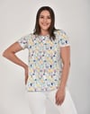 Kaktüs Baskılı Basıc T-Shirt EKRU 